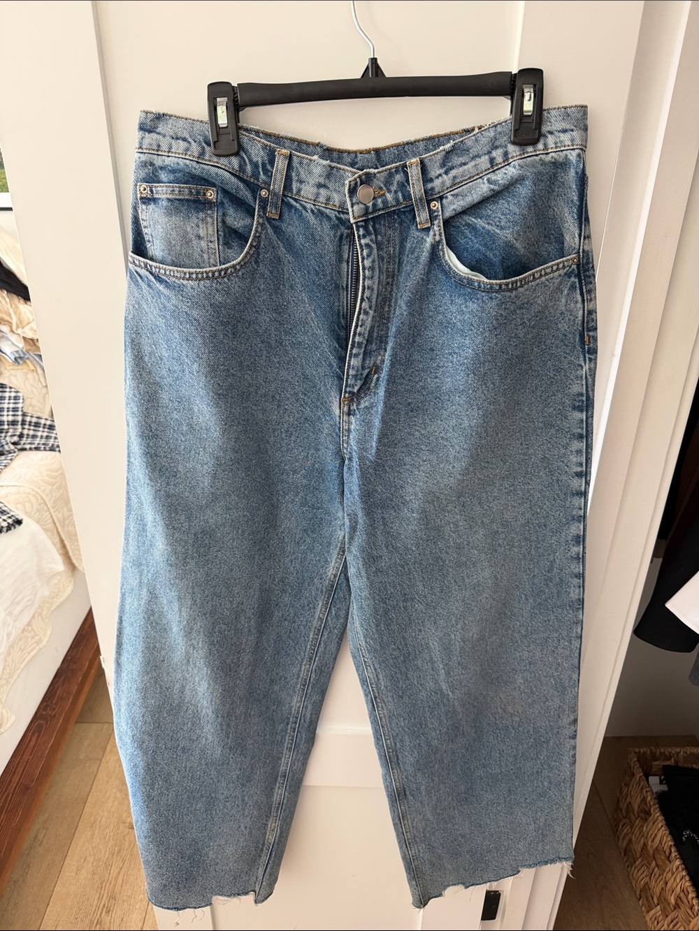 KHY light wash low rise denim jean